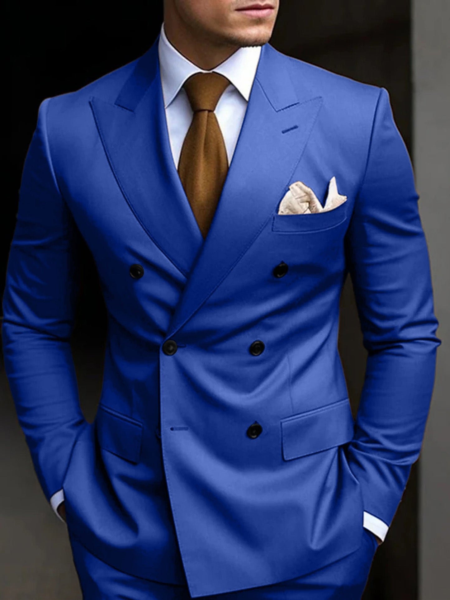 Men's Double Breasted Suit Structured