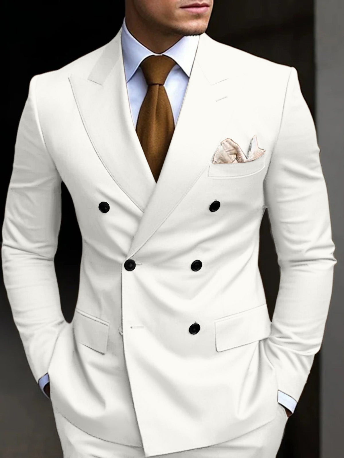 Men's Double Breasted Suit Structured