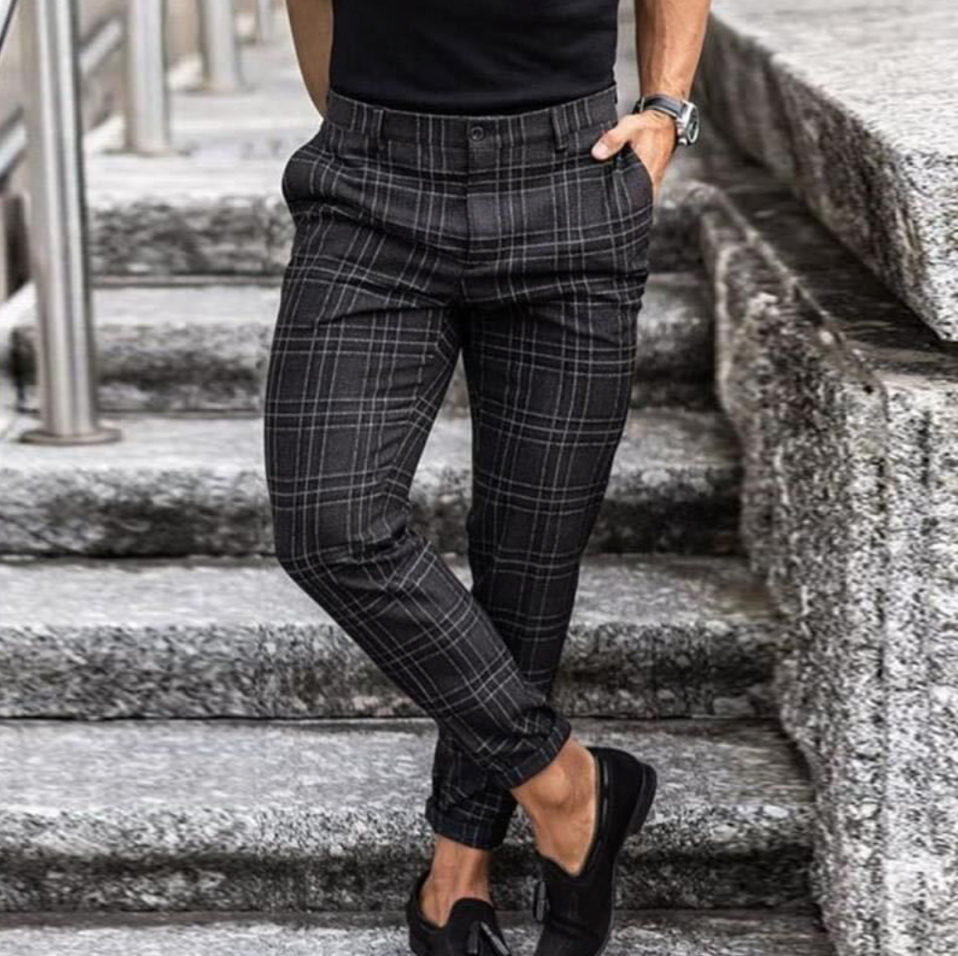 Men's Stretchy Checkered Chino Pants For Men – ModClo, main view