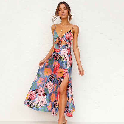 Women's Floral Maxi Dress Spaghetti Strap – Wedding Guest