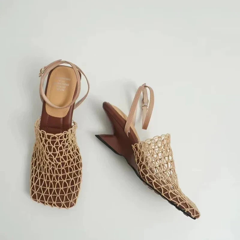 Women's Mesh Weave Heels