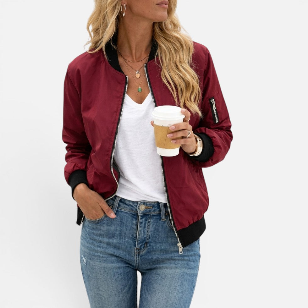 Zip Up Lightweight Bomber Jacket – ModClo, view 2