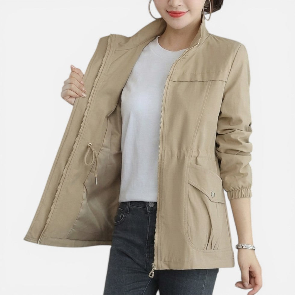 Men's Women's Lightweight Zip Up Jacket Drawstring Waist – ModClo, view 6