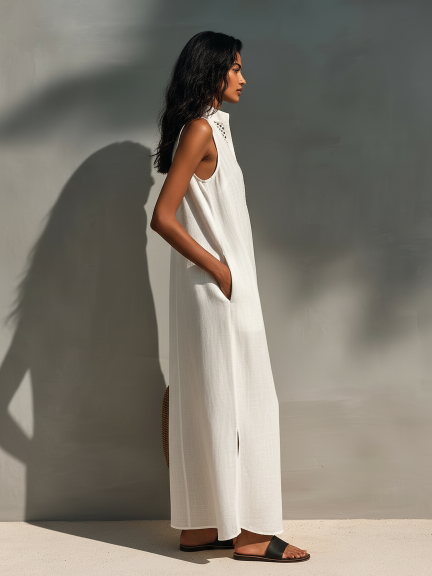 Women's Sleeveless Cut-Out Maxi Dress – ModClo