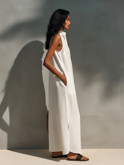 Women's Sleeveless Cut-Out Maxi Dress – ModClo