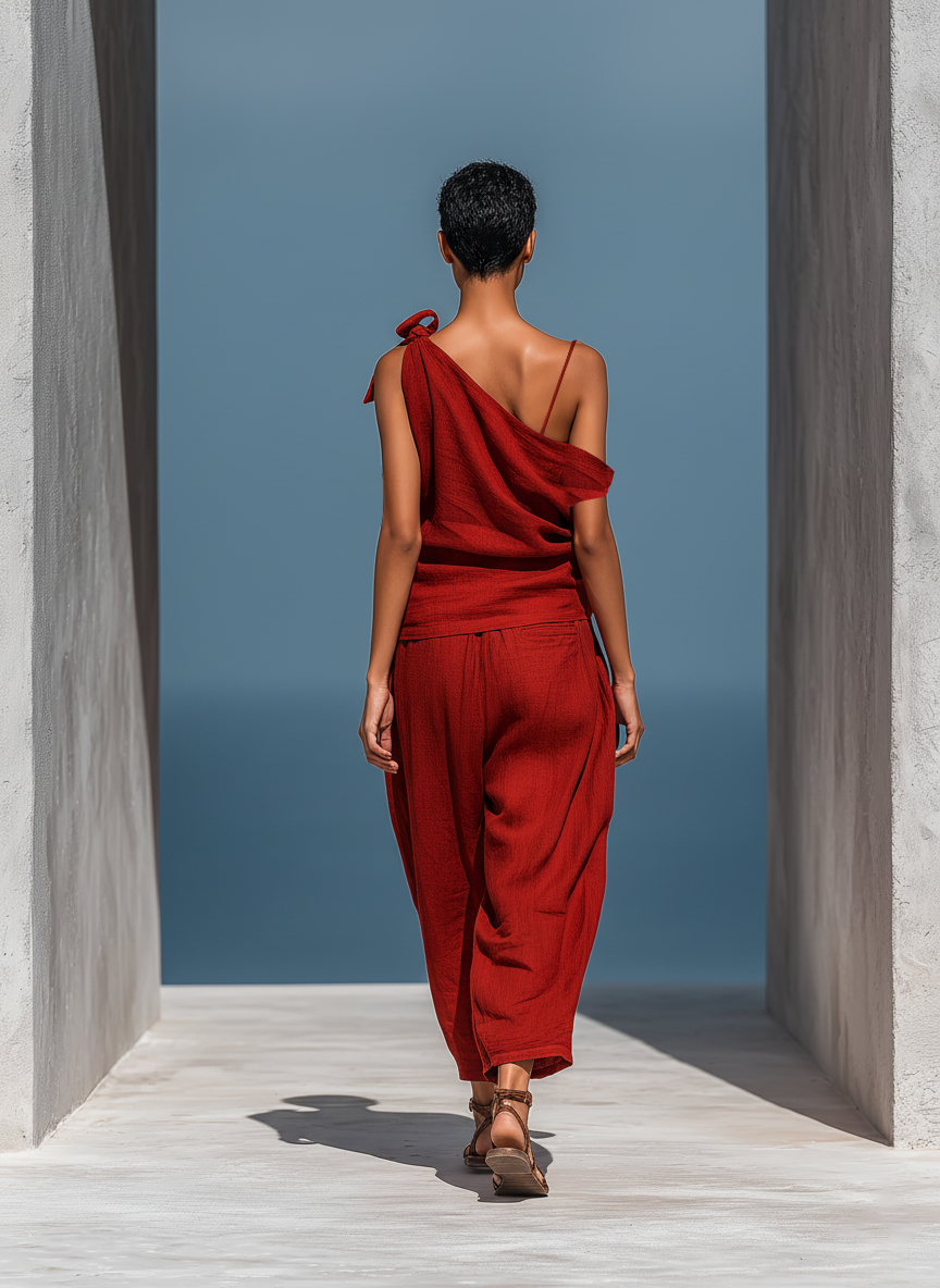 Women's Asymmetric Women’s Redtwo Set – ModClo