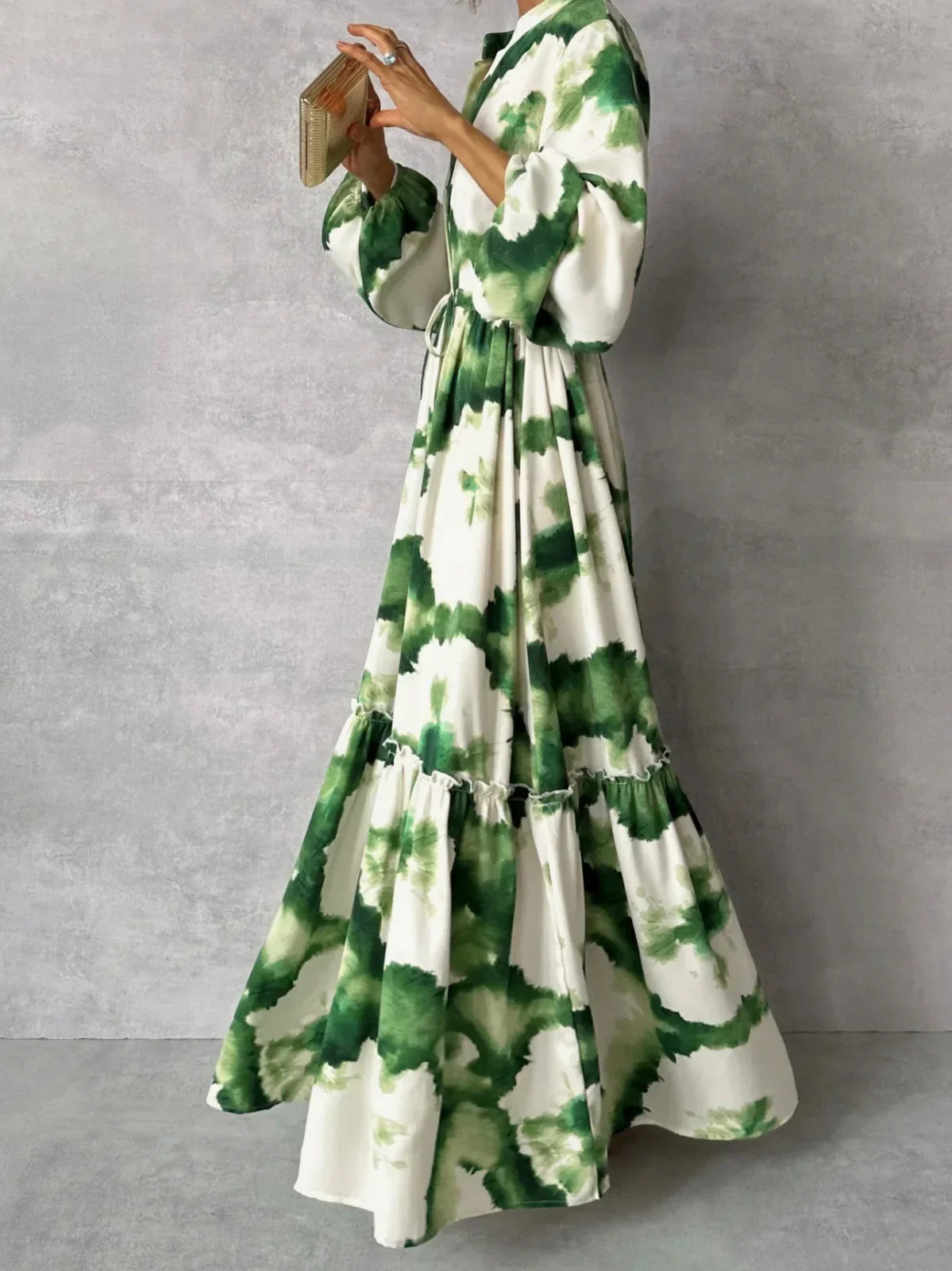 Women's Floral Print Tiered Maxi Dress Summer