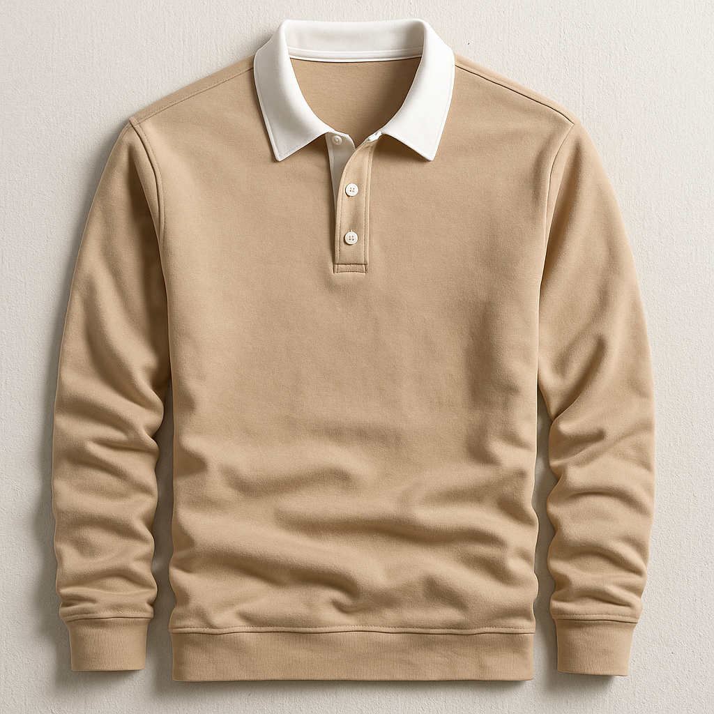 Men's Knit Polo Classic Long Sleeve