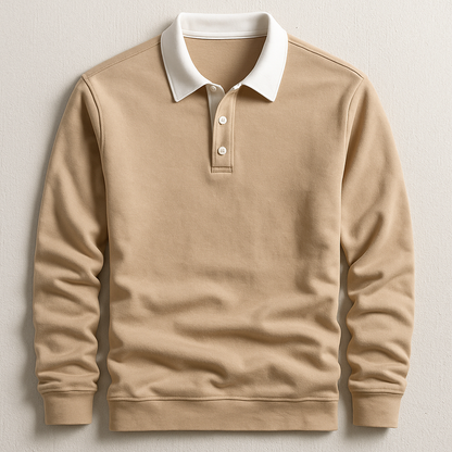Men's Knit Polo Classic Long Sleeve