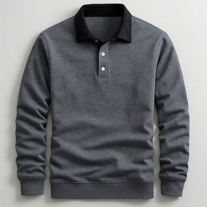Men's Knit Polo Classic Long Sleeve