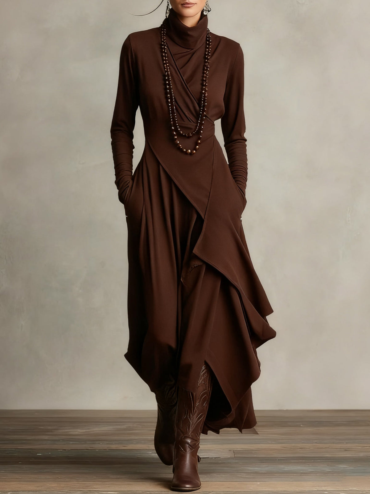 Women's Pleated Maxi Dress Breathable