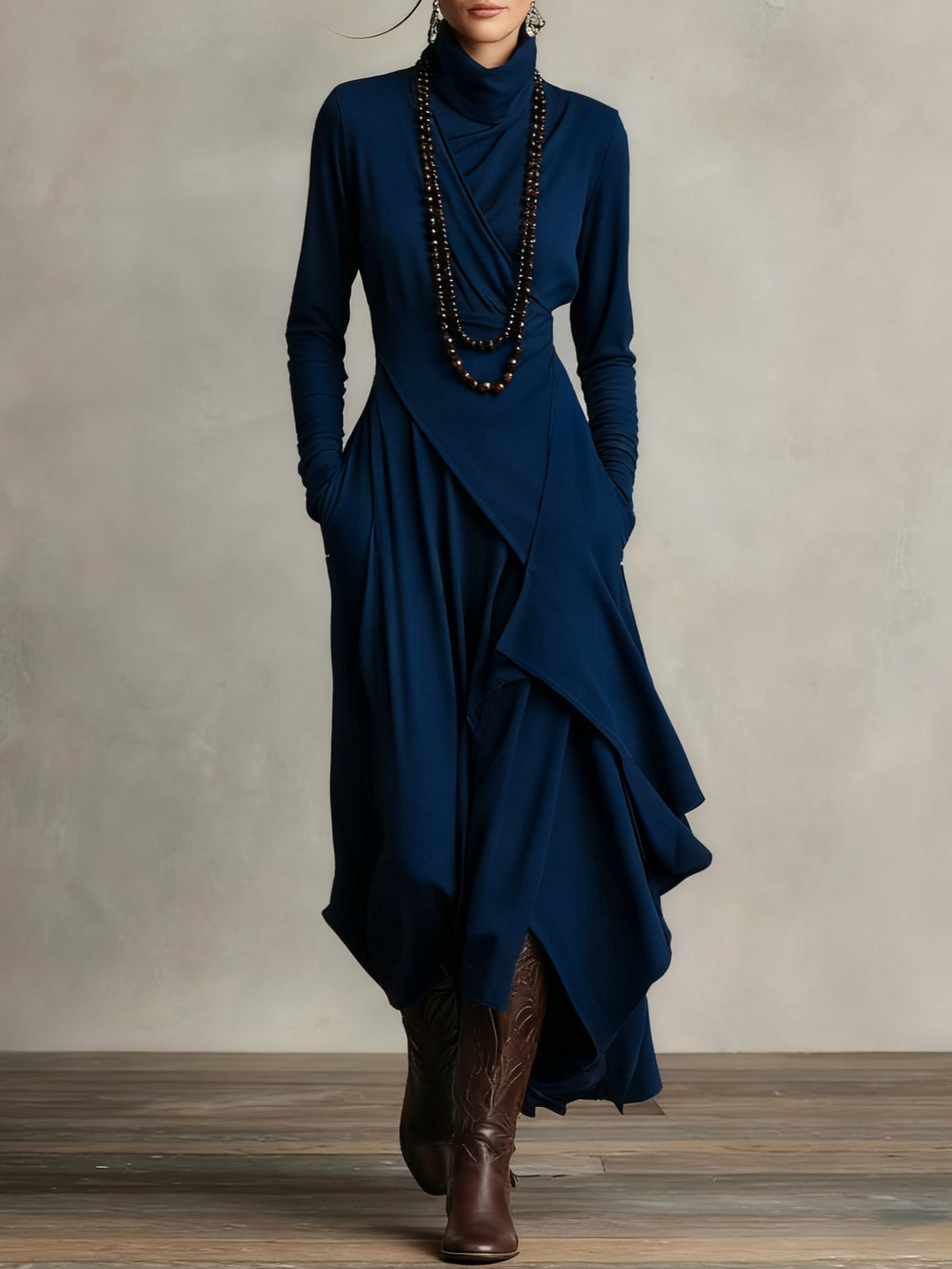 Women's Pleated Maxi Dress Breathable