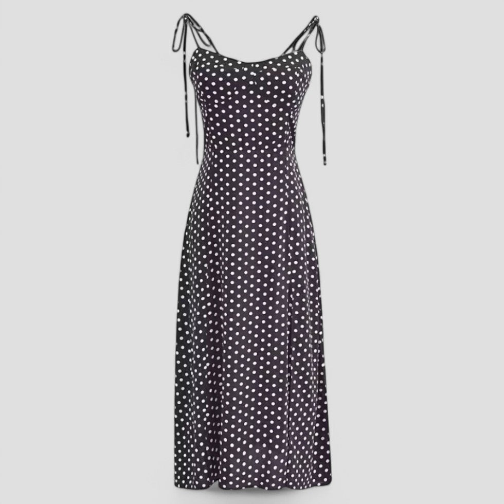 Polka Dot Midi Dress Elegant Coquette Summer Style