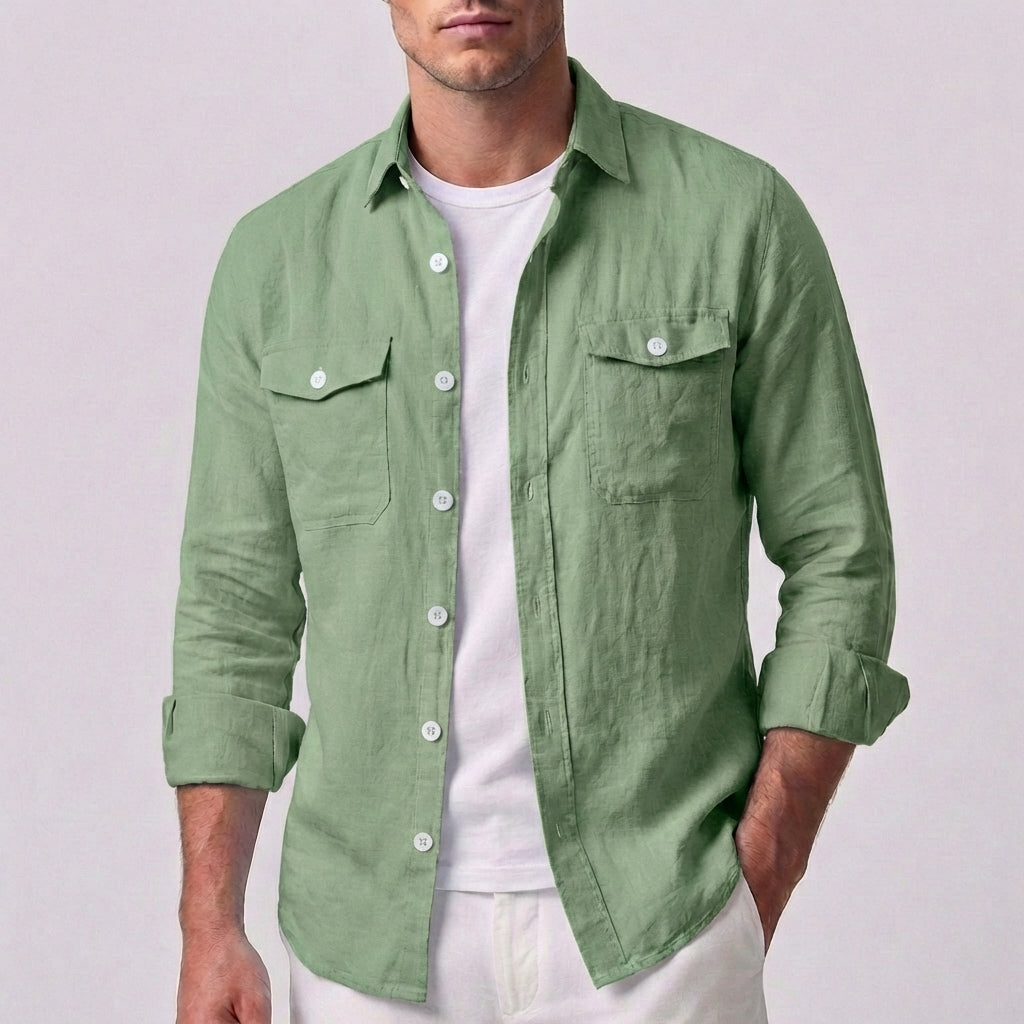 Men's Relaxed Casual Button-Down Shirt
