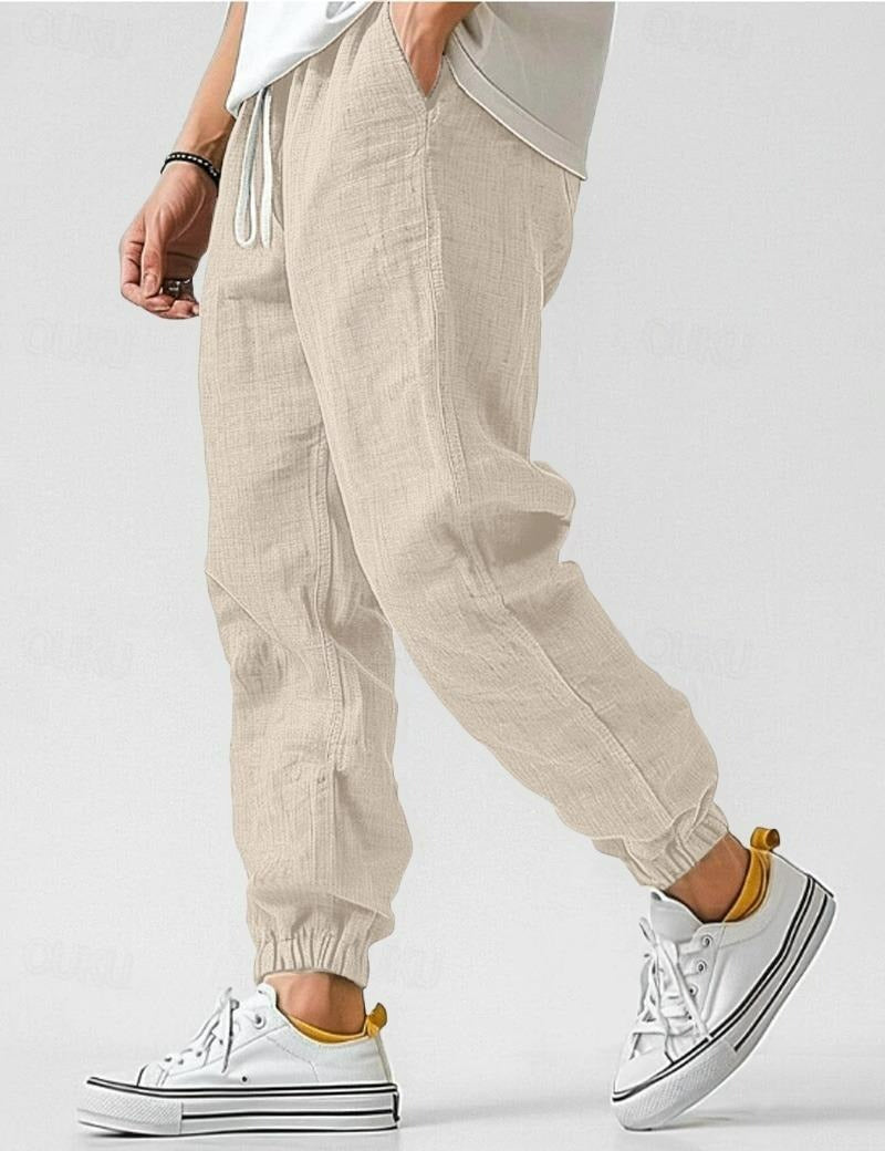 Men's Linen Relaxed Fit Jogger Pants