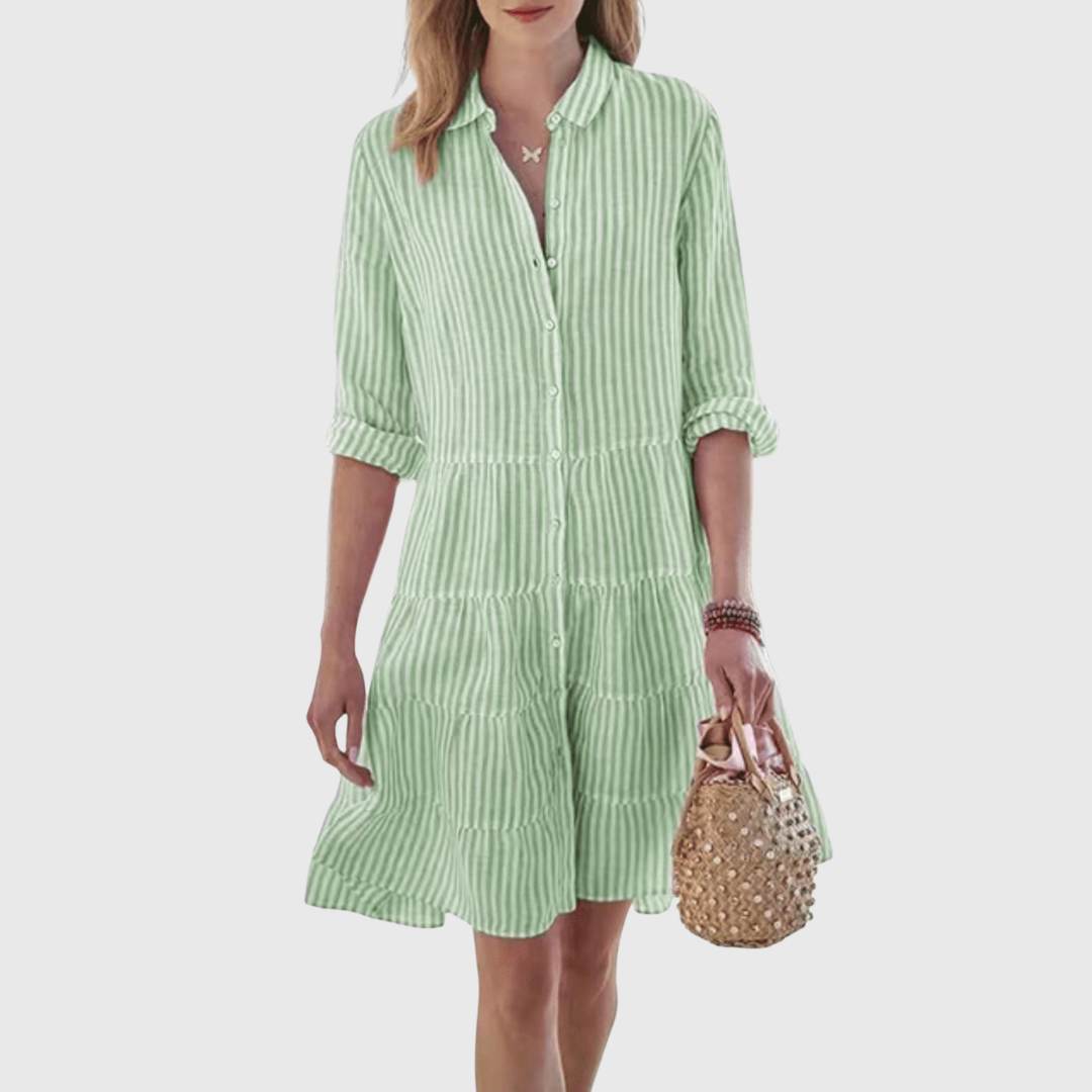 Women's Breezy Striped Dress Summer Midi