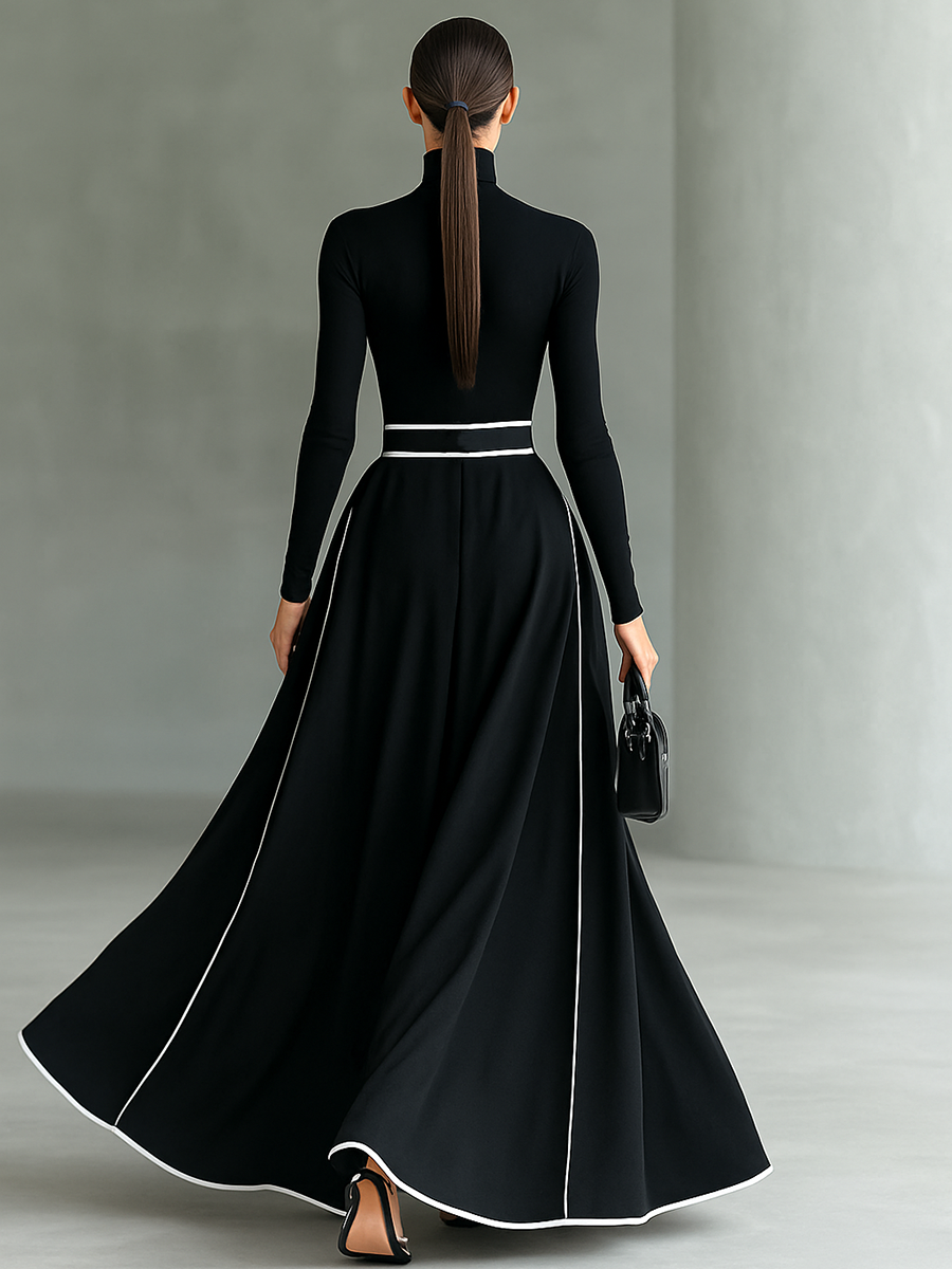 Women's Black Long Sleeve Maxi Dress – ModClo