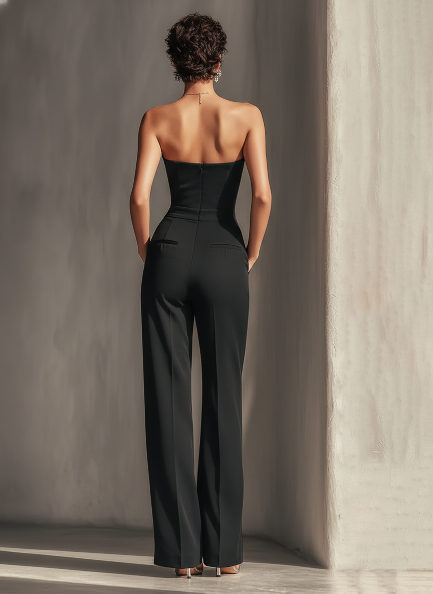 Women's Black Strapless Jumpsuit – ModClo