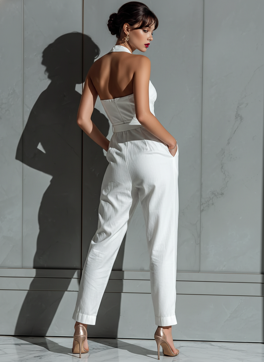 Women's Ivory Linen Jumpsuit – ModClo