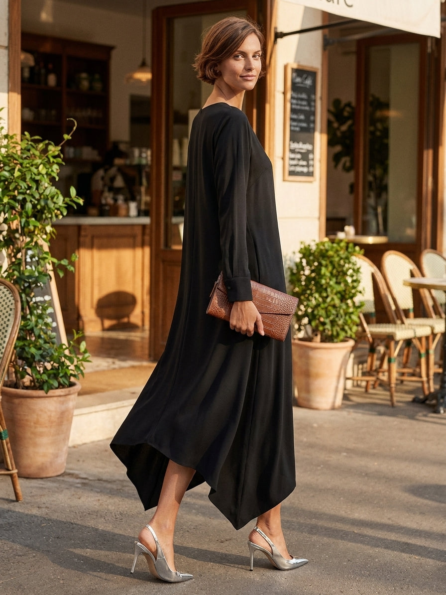 Women's Cotton Asymmetric Midi Dress – ModClo