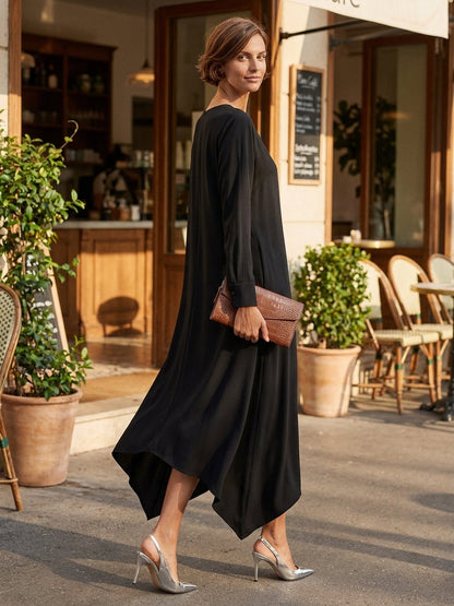 Women's Cotton Asymmetric Midi Dress – ModClo