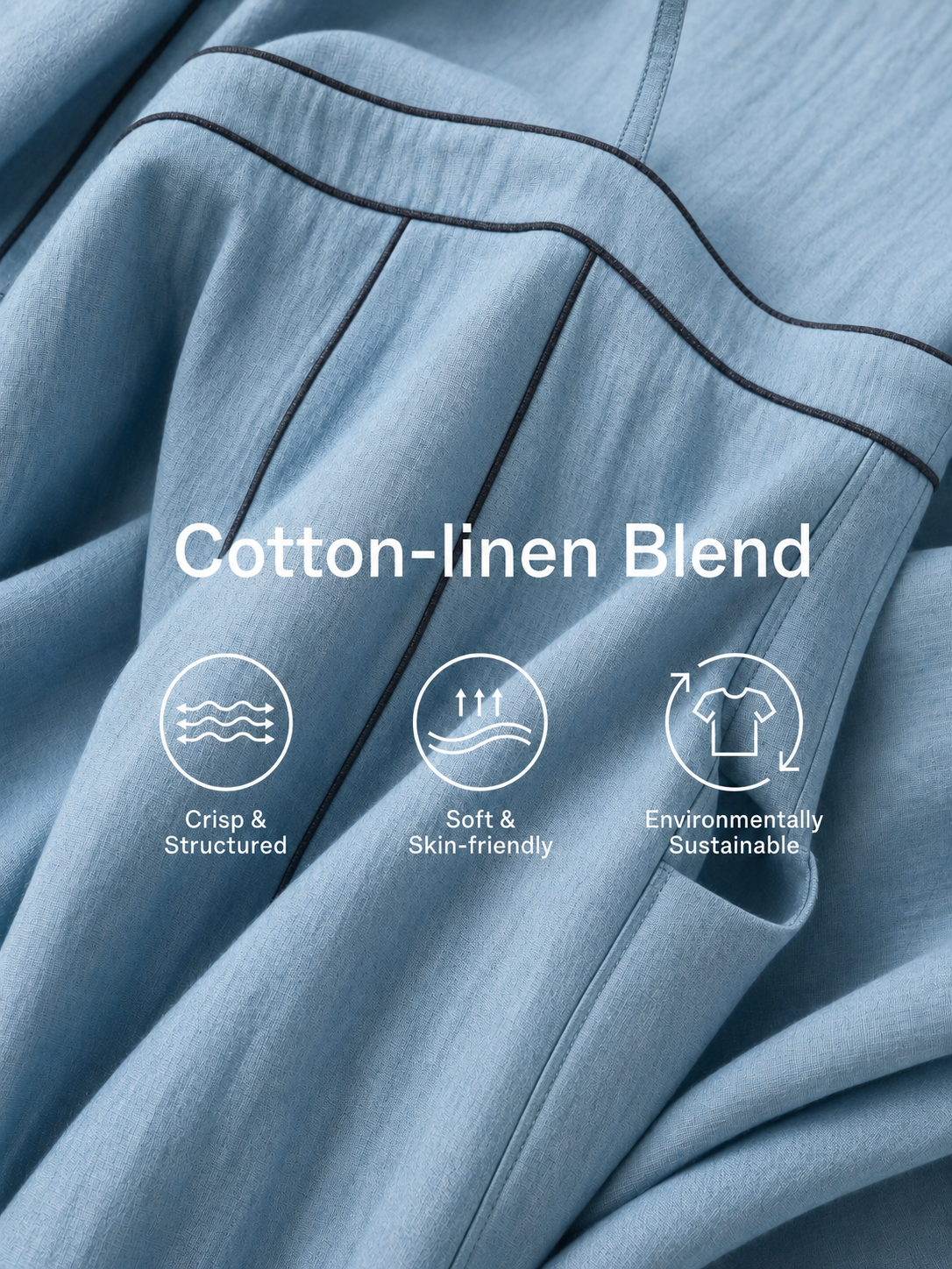 Women's Blue Linen Sleeveless Maxi Dress – ModClo