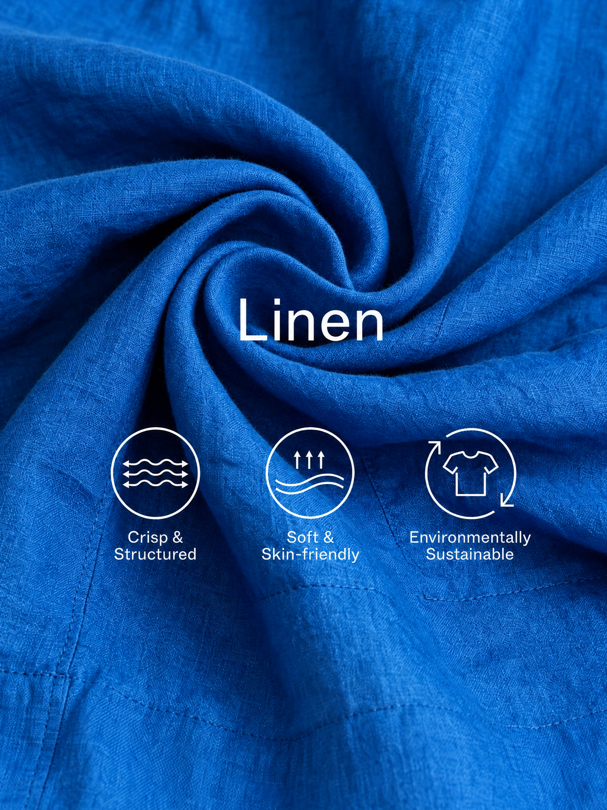 Women's Blue Linen Stand Collar Mini Dress – ModClo
