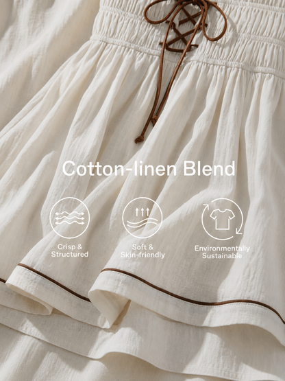 Women's White Linen Strapless Sleeveless Mini Dress – ModClo