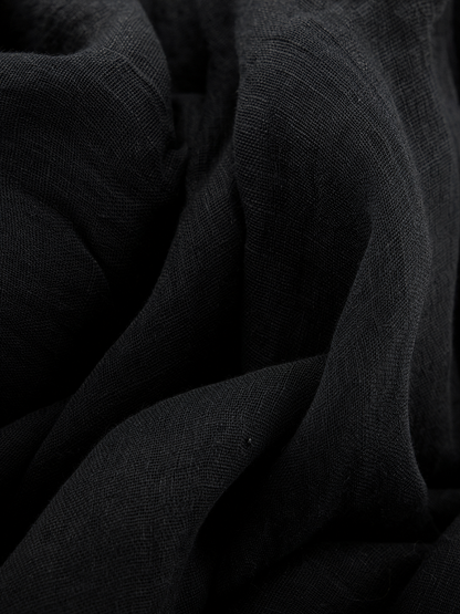 Women's Black Linen High Neck Maxi Dress – ModClo