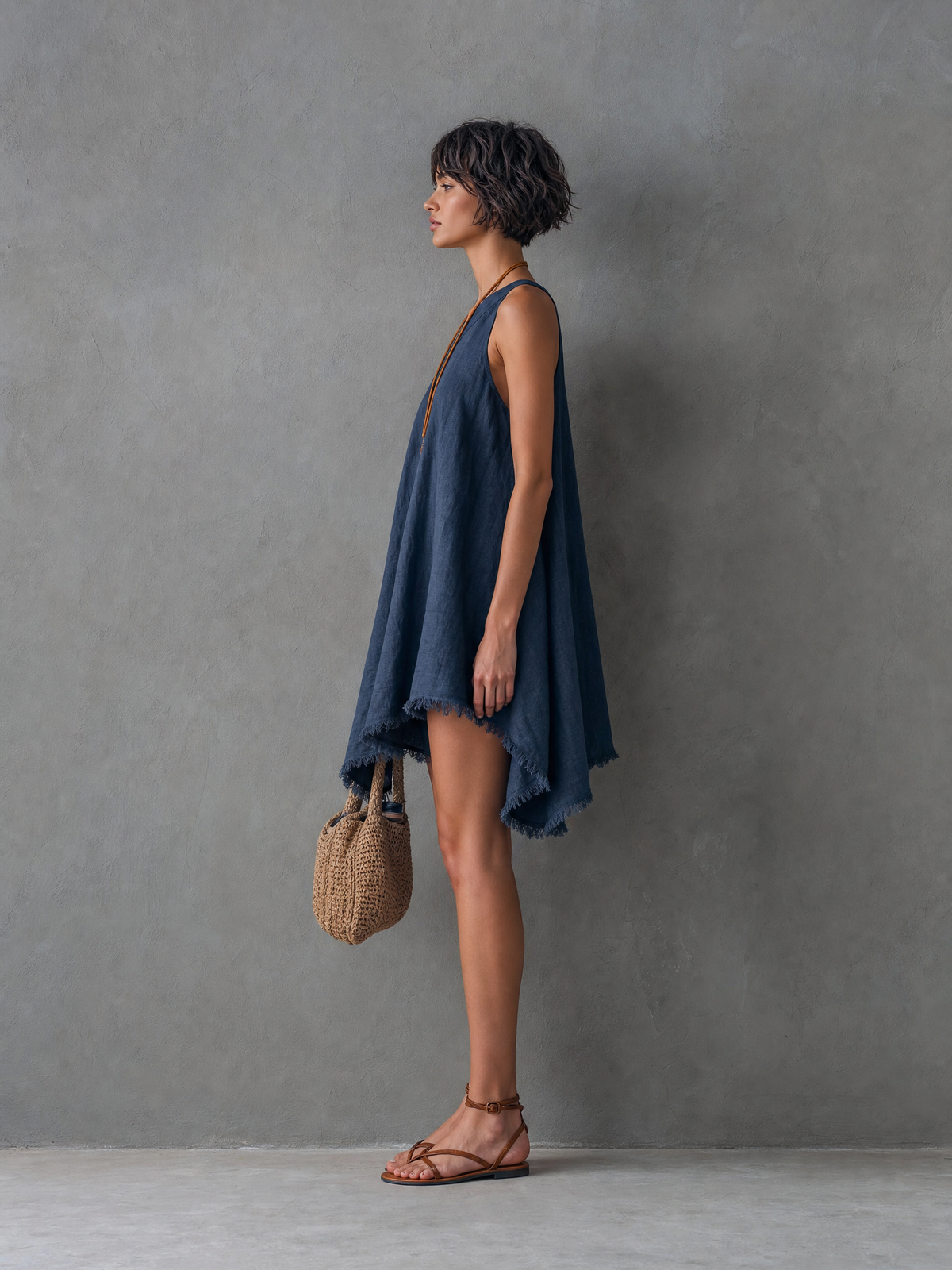 Women's Linen Sleeveless Mini Dress – ModClo