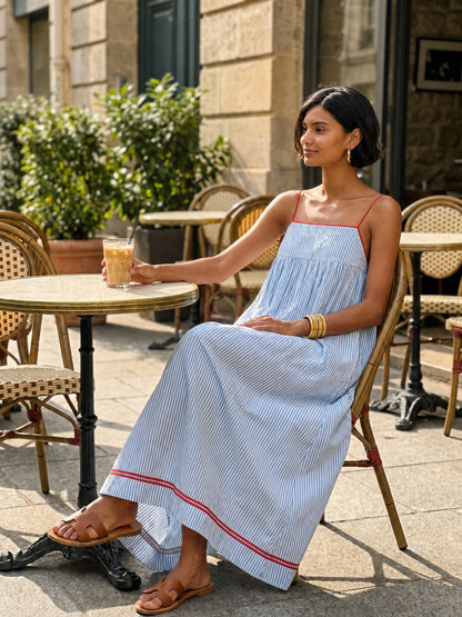 Women's Red Striped Maxi Dress – ModClo