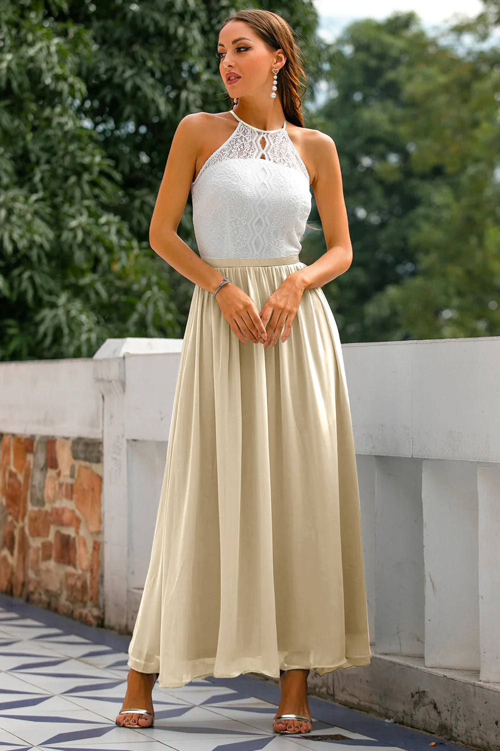 Madison | Women's Wedding Guest Halter Maxi Dress 7