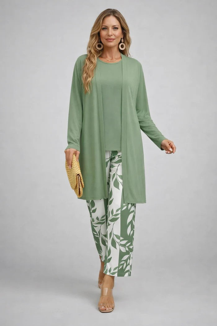 Women's Relaxed 3-Piece Set Full-Length Trousers