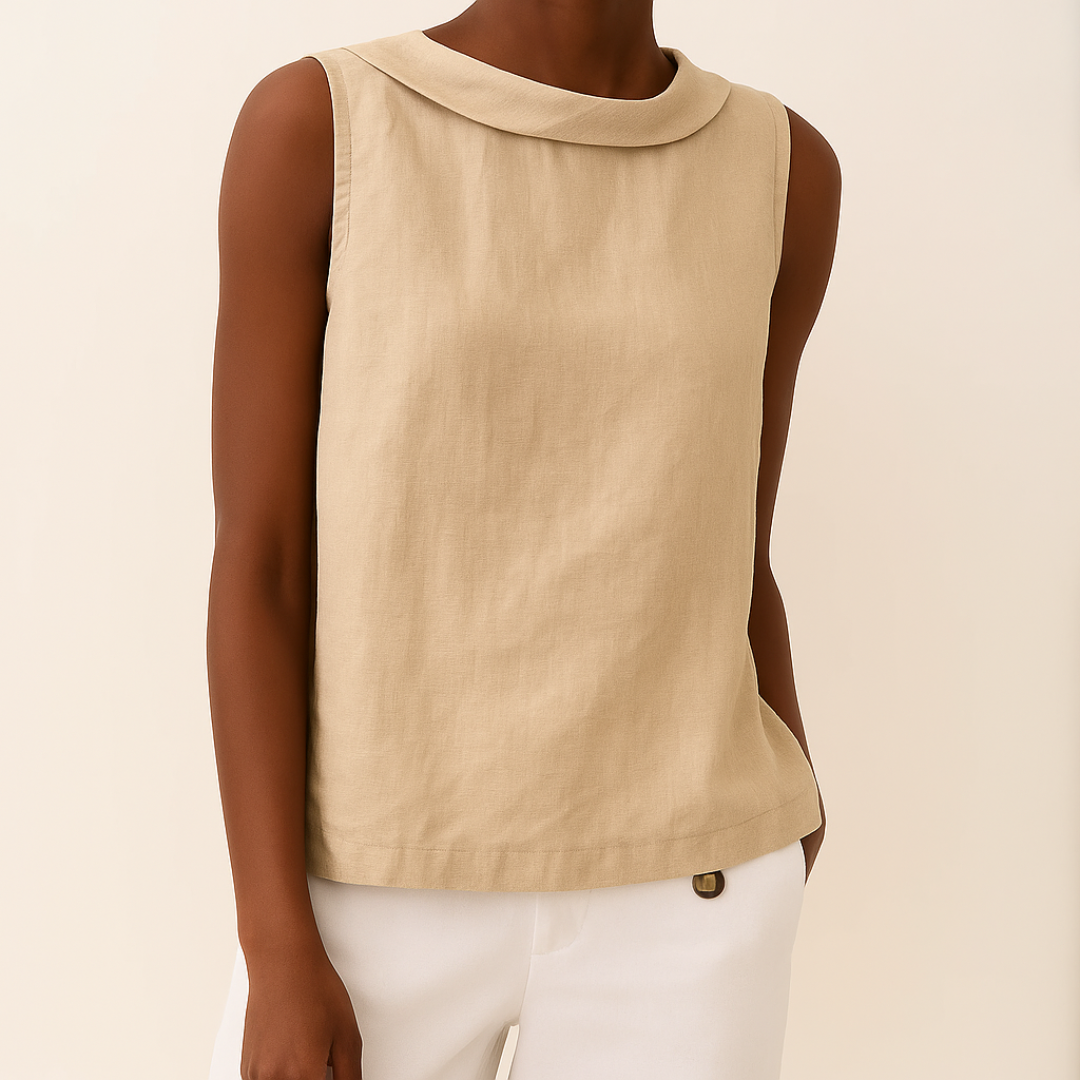 Maria™ | Sleeveless Roll Collar Top 2