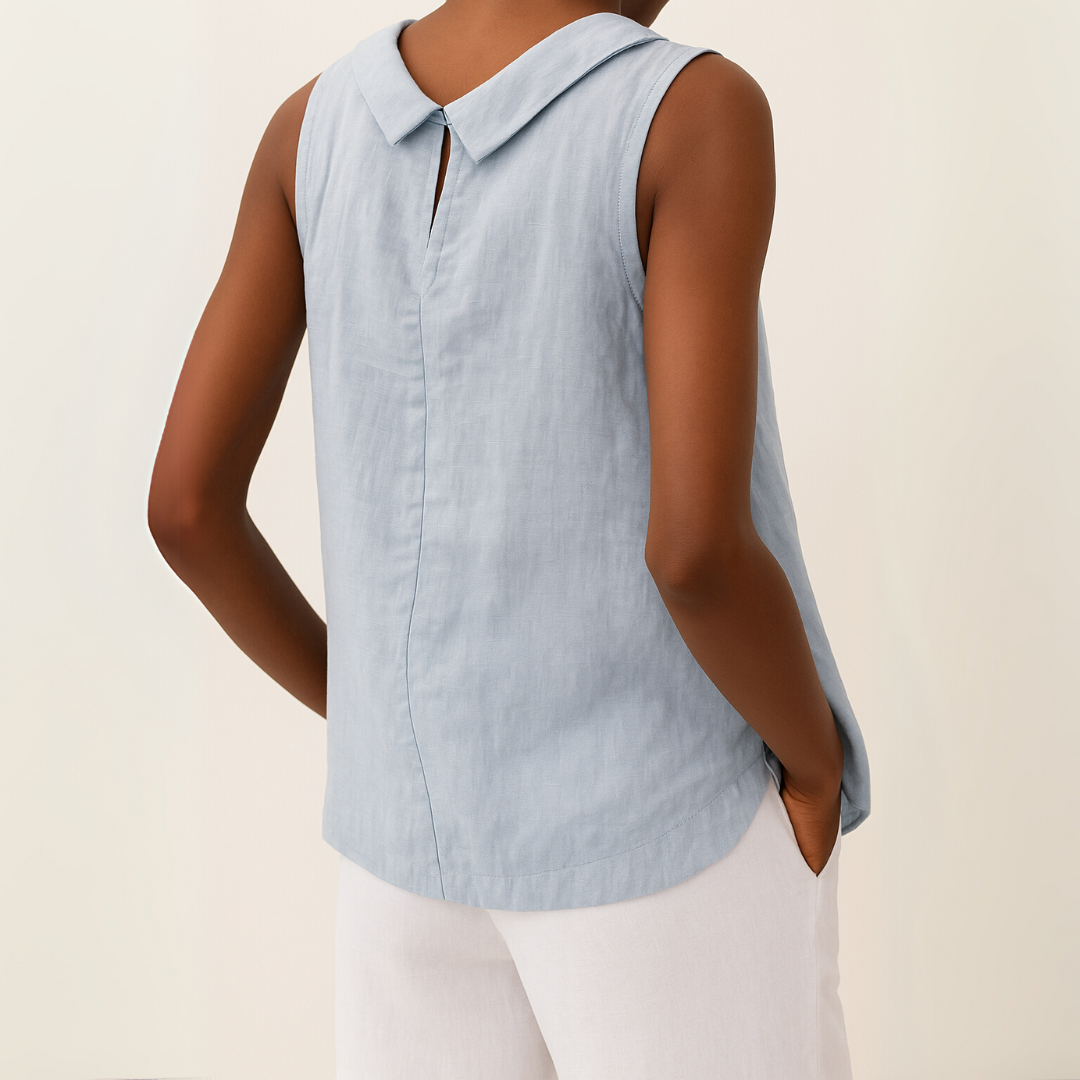 Maria™ | Sleeveless Roll Collar Top 3
