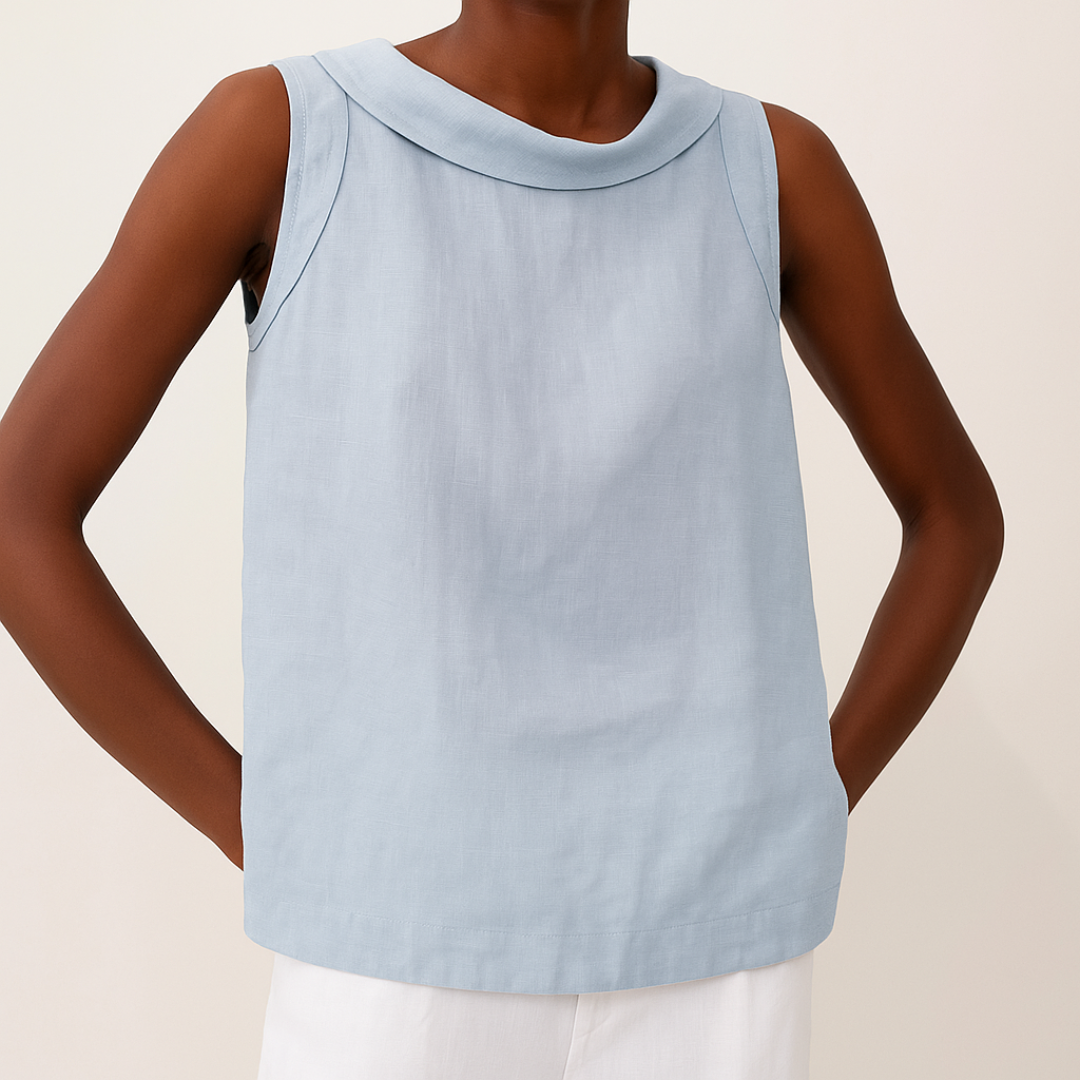 Maria™ | Sleeveless Roll Collar Top 4