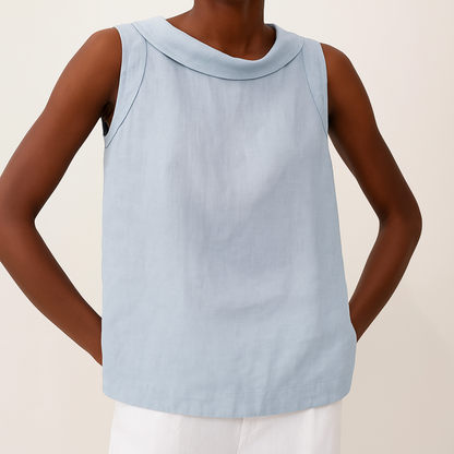 Maria™ | Sleeveless Roll Collar Top 4
