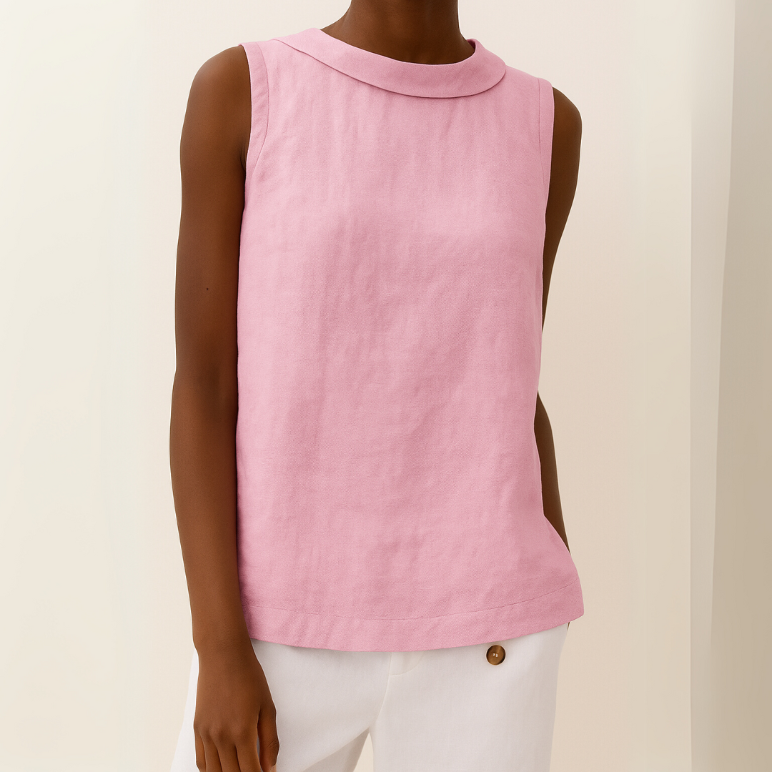 Maria™ | Sleeveless Roll Collar Top 6