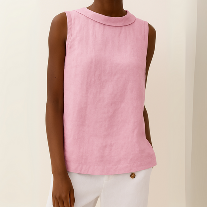 Maria™ | Sleeveless Roll Collar Top 6
