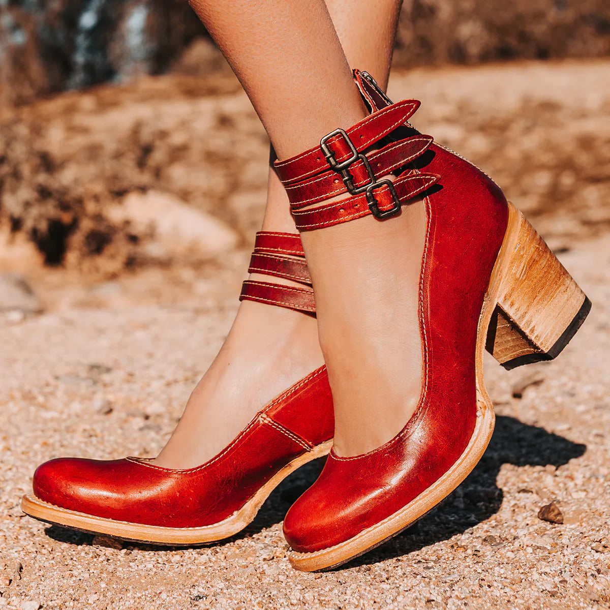 Women's Block-Heel Buckle Ankle Boots