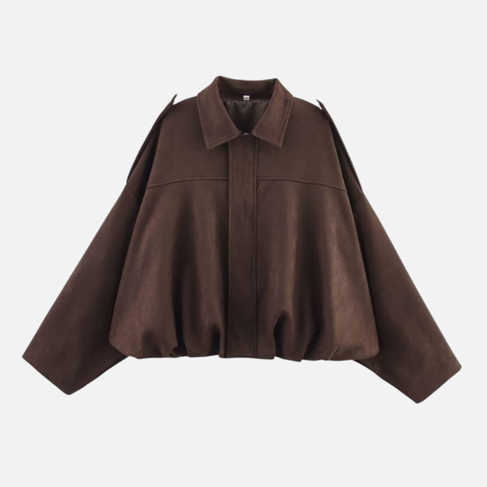 Suede Spring Jacket Zip Front Cropped – ModClo, view 5