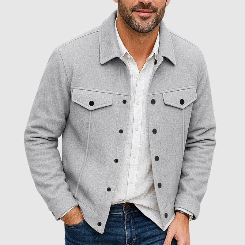 Men's Shirt Jacket Shacket Casual Fit Button Front