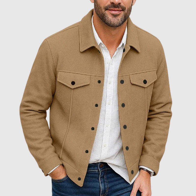 Men's Shirt Jacket Shacket Casual Fit Button Front