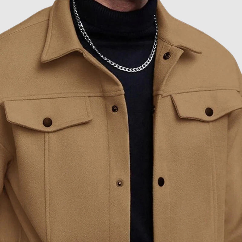 Men's Shirt Jacket Shacket Casual Fit Button Front
