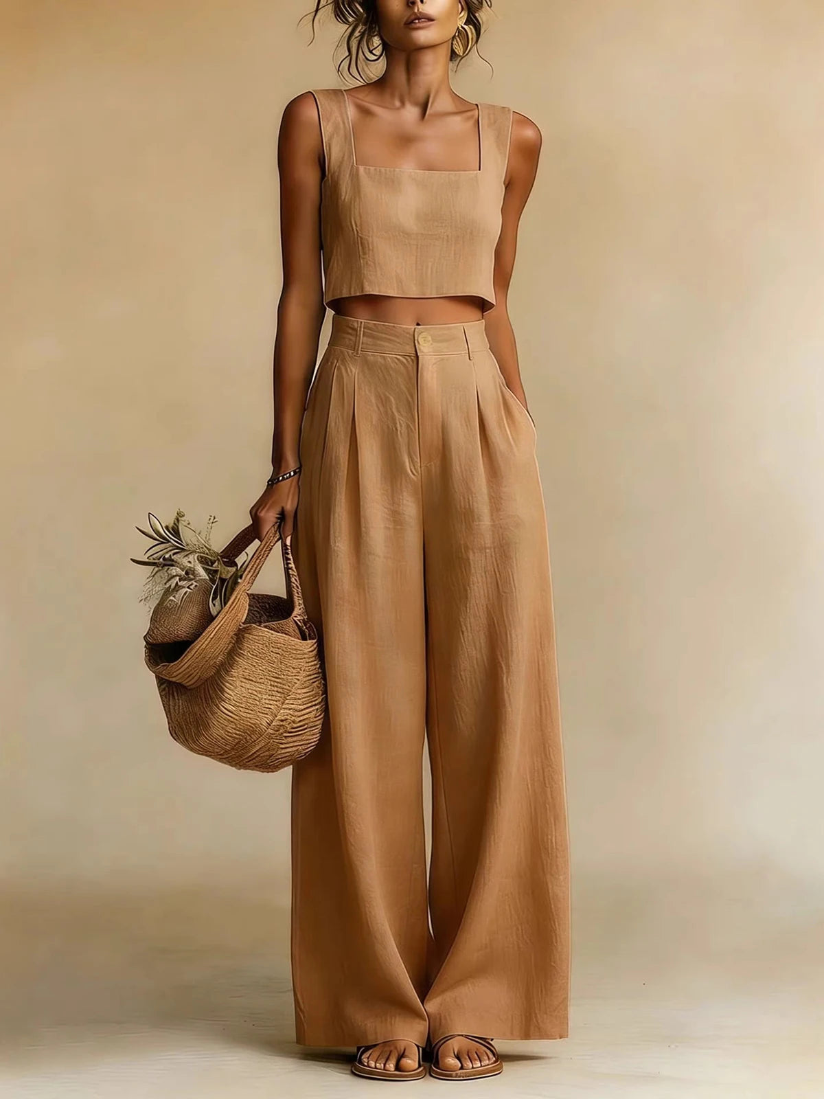 Peachy Palazzo Pants Set 3