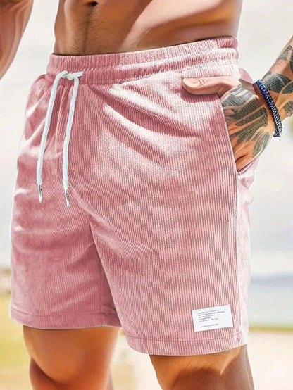 Men's Ribbed Drawstring Shorts Corduroy