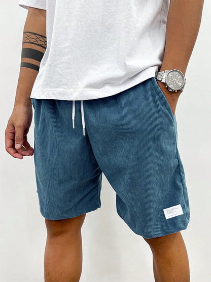 Men's Ribbed Drawstring Shorts Corduroy