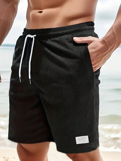 Men's Ribbed Drawstring Shorts Corduroy