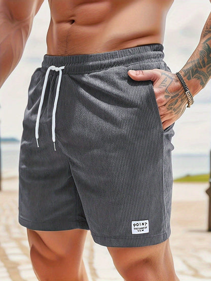 Men's Ribbed Drawstring Shorts Corduroy