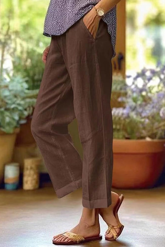 Women's Tapered Linen Pants – Casual Summer Wear